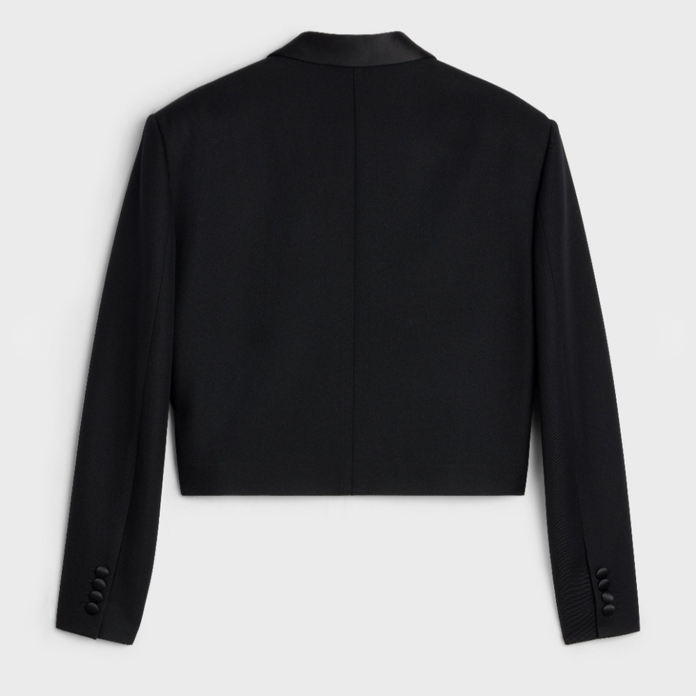 Celine Paris Spencer Tuxedo Jacket Black Grain de Poudre NWT - Picture 3 of 12